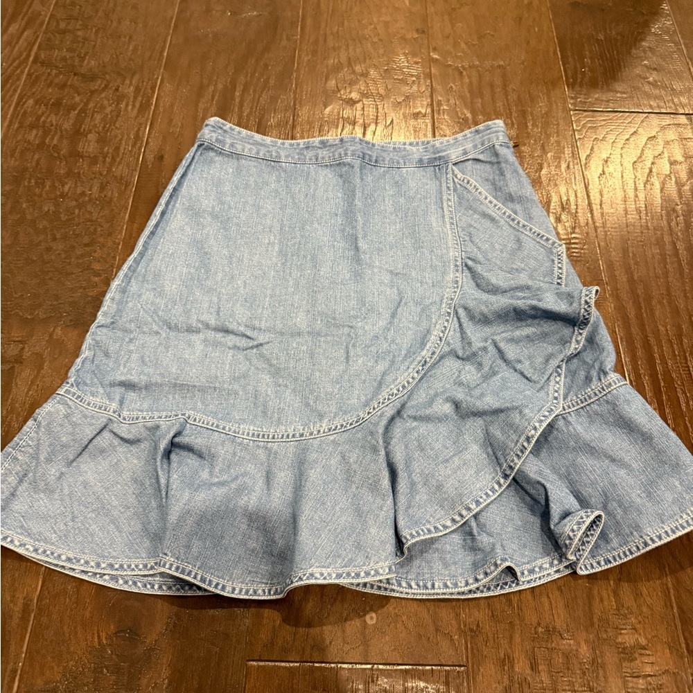 Draper James Denim Ruffle Skirt